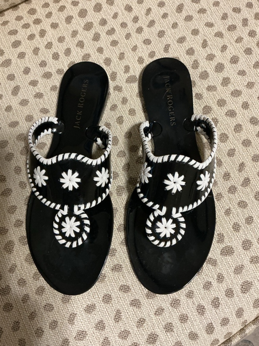 NWT Jack Rogers Black and White jelly Sandals-size 11